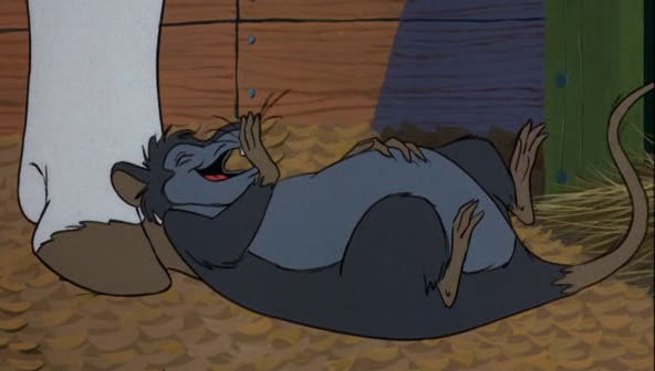 Templeton from Charlotte’s Web passed out from gluttony. 